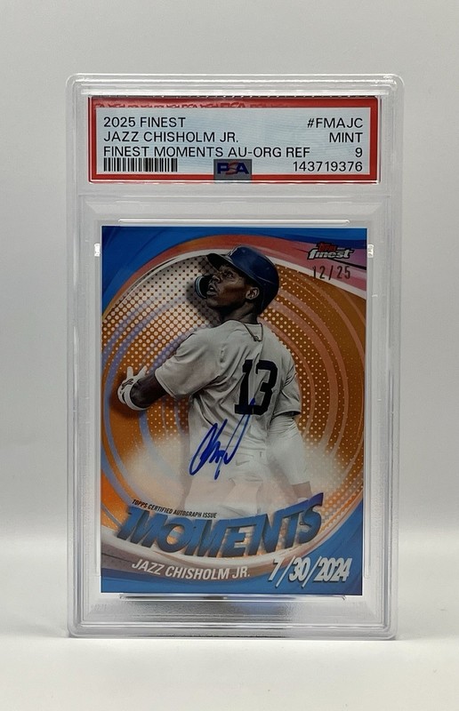 2025 Topps Finest - Jazz Chisholm Jr /25 Moments Auto - New York Yankees PSA 9