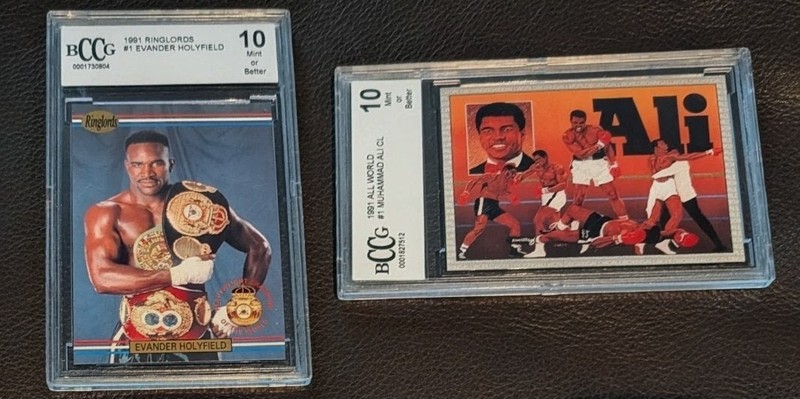 Muhammad Ali And Evander Holyfield 1991 Cards Both Graded a 10 by Beckett!