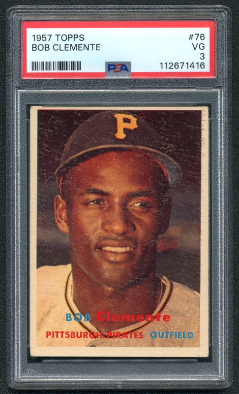 Roberto Clemente 1957 Topps PSA 3 Baseball Card Vintage Graded Pirates MLB #76