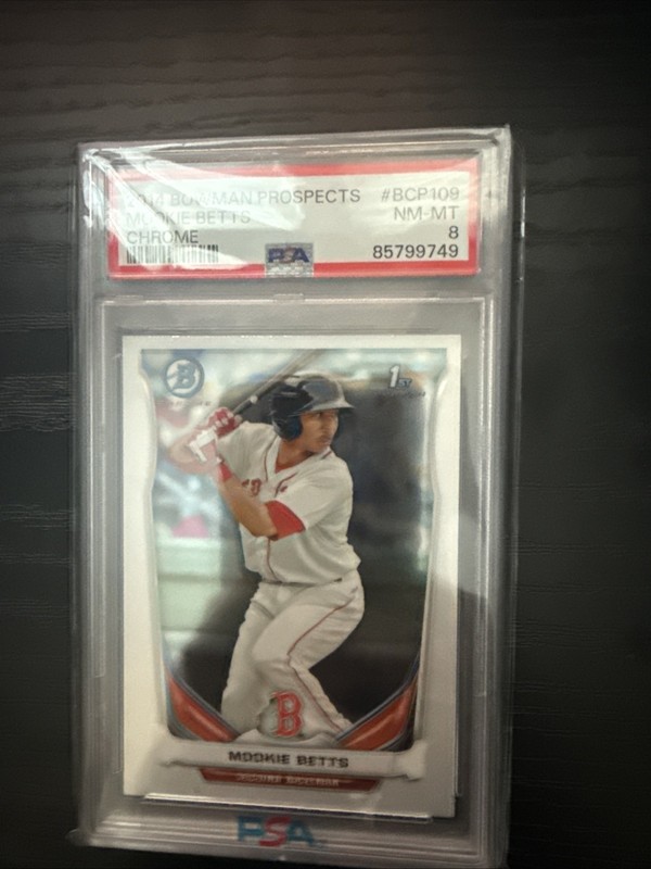 2014 Bowman - Prospects Chrome Mookie Betts #BCP109 (RC) PSA 8