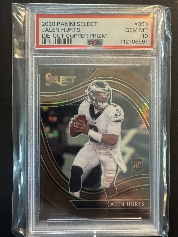 Jalen Hurts 🦅2020 Select Field Level Die-Cut Copper Prizm 195/355 RC 🏈 PSA 10 
