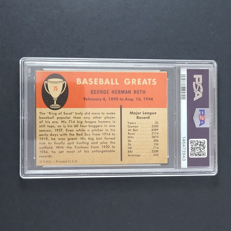 Fleer 1959 Babe Ruth #75 PSA Grade 4 view 2