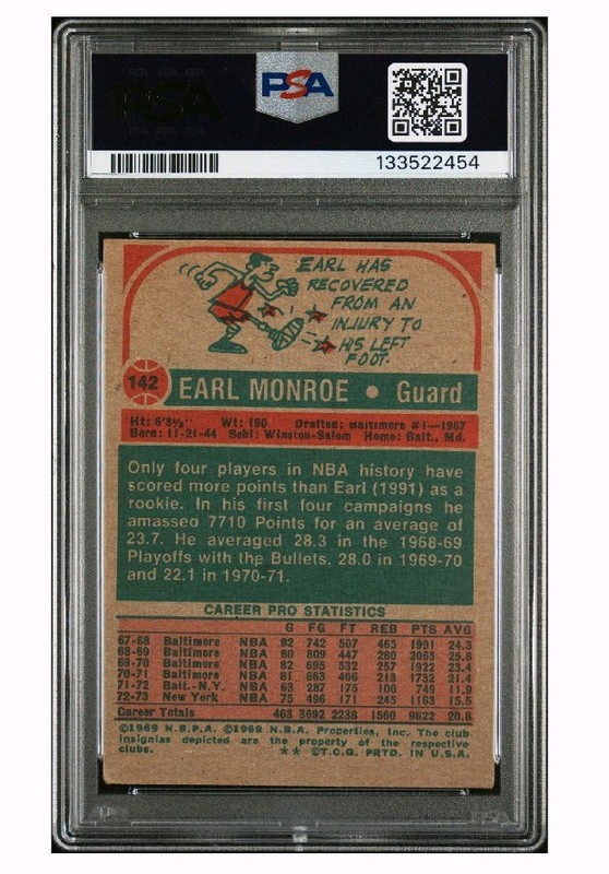Earl Monroe Hand Signed 1974 Topps Card PSA Vintage Signature !    view 2