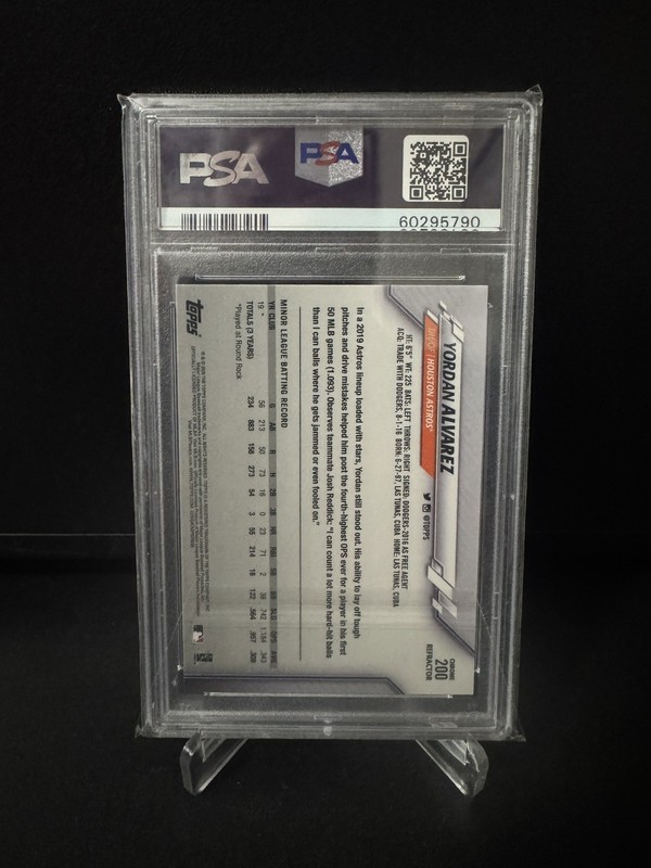 2020 TOPPS CHROME YORDAN ALVAREZ #200 X-FRACTOR (RC) ASTROS PSA 9 FREE SHIPPING view 2