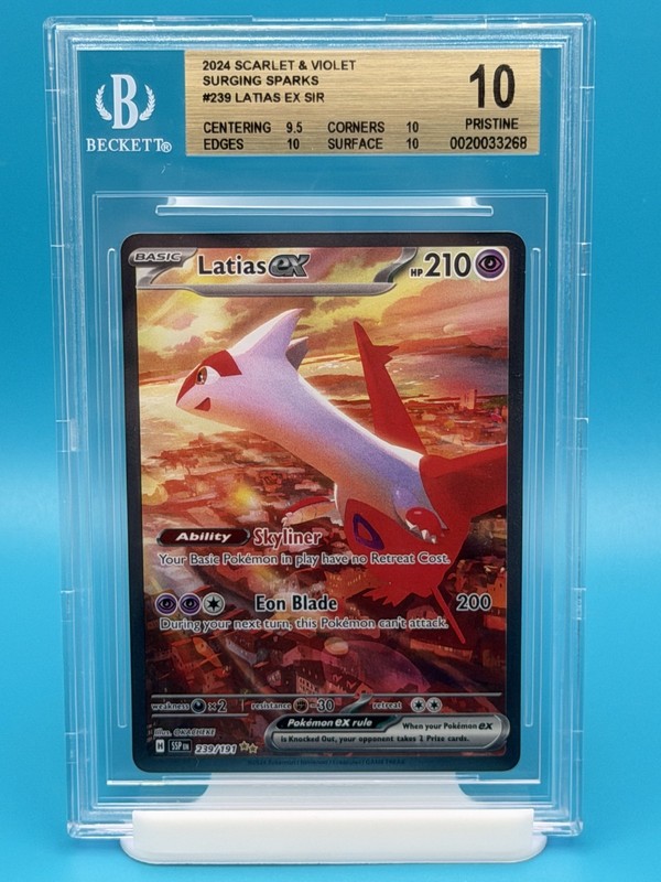 BGS 10 - 2024 POKEMON SCARLET & VIOLET SURGING SPARKS LATIAS EX SIR #239