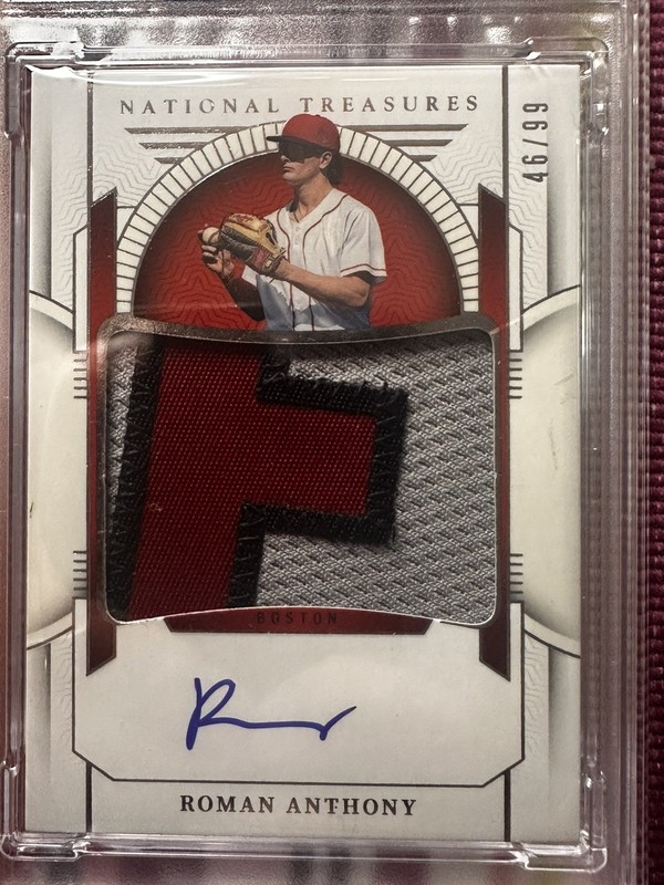 2024 Panini National Treasures Roman Anthony 3 Color Patch/Auto  46/99   “E” 