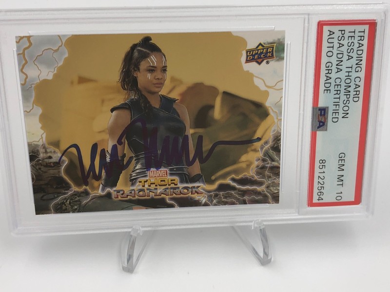 TESSA THOMPSON AUTO card VALKYRIE THOR RAGNAROK Signed MARVEL PSA GEM MINT 10
