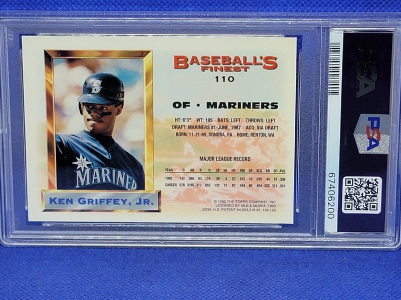 Ken Griffey Jr. 1993 Topps Finest All Stars PSA 8 NM-Mint view 2