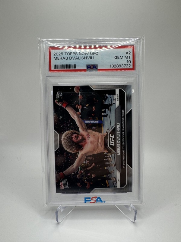 Merab Dvalishvili 2025 Topps Now #2 PSA 10 UFC 311 First Title Defense view 2