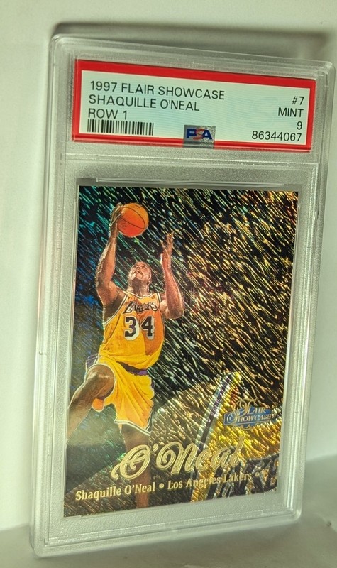 1997 Flair Showcase Shaquille O'Neal #7 ROW 1 PSA 9 Mint HOF Lakers READ