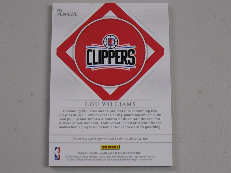 2020-21 National Treasures Penmanship Autograph Auto Lou Williams 64/99 view 2