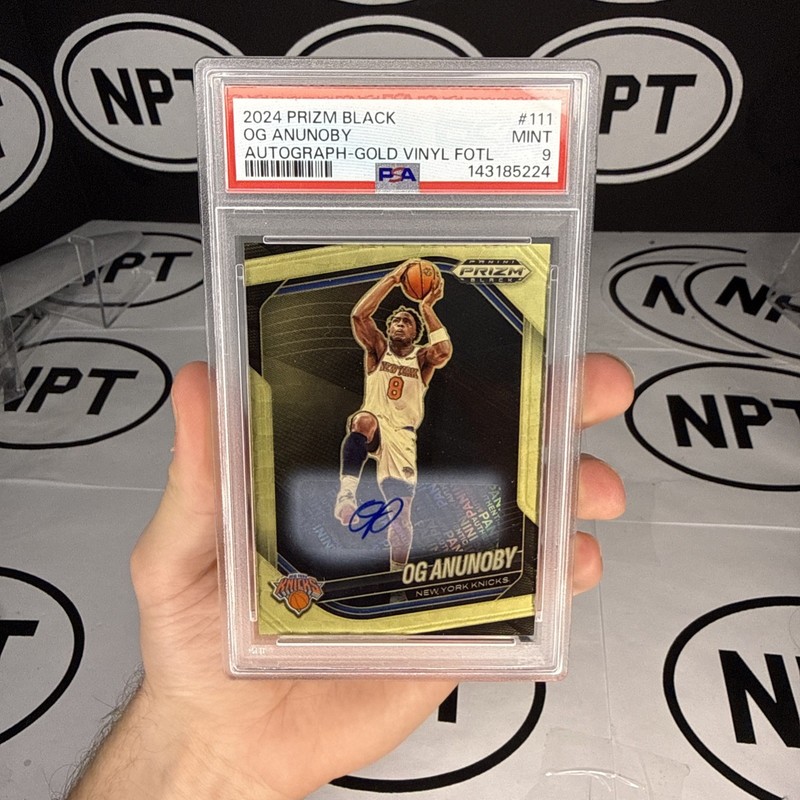 2024-25 Panini Prizm OG Anunoby Auto-Gold Vinyl /5 psa 9 knicks