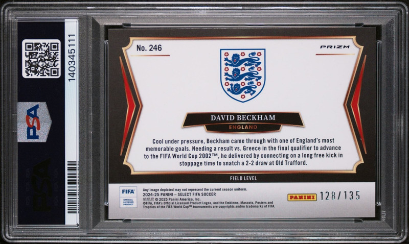 2024-25 Panini Select FIFA Camo David Beckham #246 PSA 9 England /135 view 2