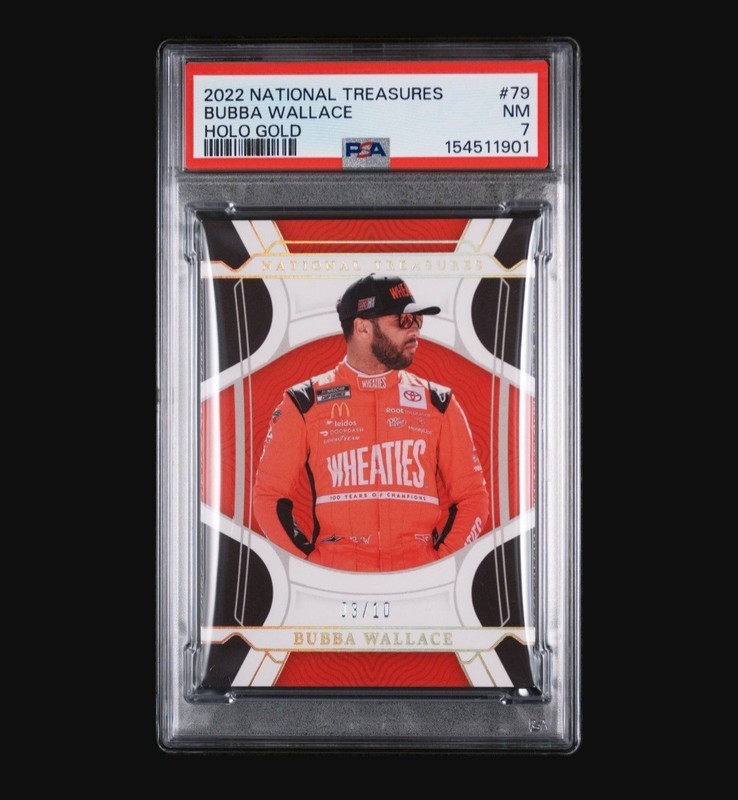 2022 Bubba Wallace 3/10 GRADED PSA 7 NM Holo Gold Pop 1 NASCAR