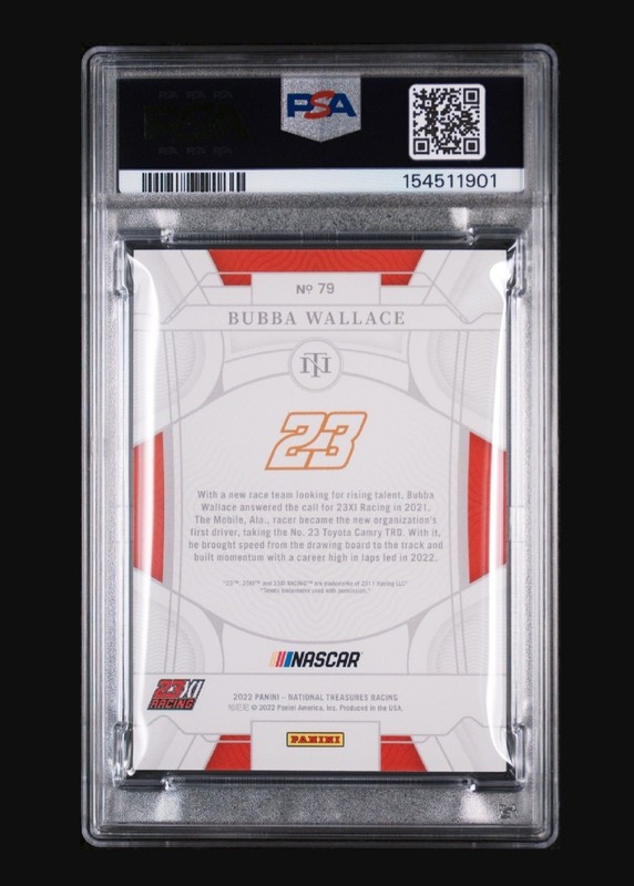 2022 Bubba Wallace 3/10 GRADED PSA 7 NM Holo Gold Pop 1 NASCAR view 2