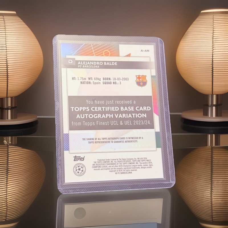 2023-24 TOPPS FINEST UEFA CC ALEJANDRO BALDE AUTO view 2