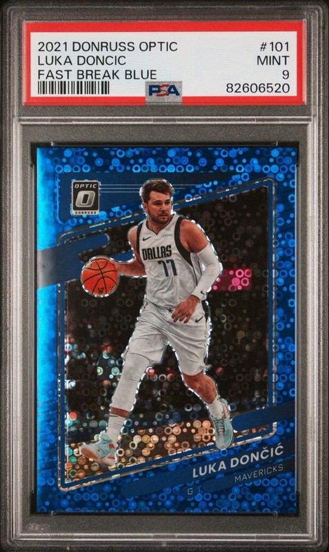 2021-22 Panini Donruss Optic #101 Luka Doncic Blue Fast Break /50