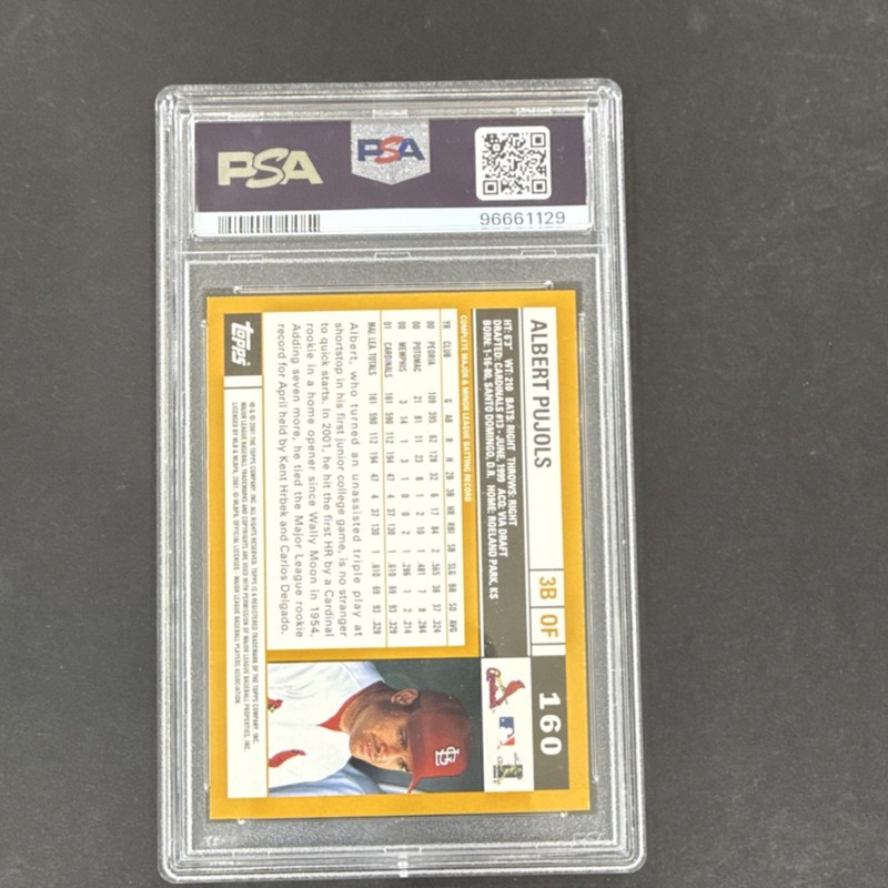 Topps 2002 Albert Pujols Placido Polanco #160 Gold /2002 PSA 9 Cardinals view 2