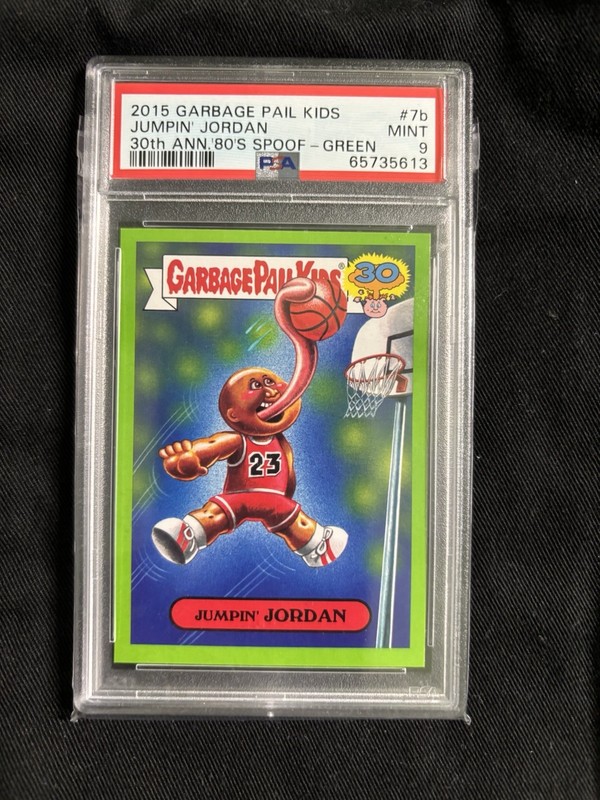 2015 Garbage Pail Kids 30th Jumping Jordan #7b Rare SPOOF-Green PSA-9 Mint!