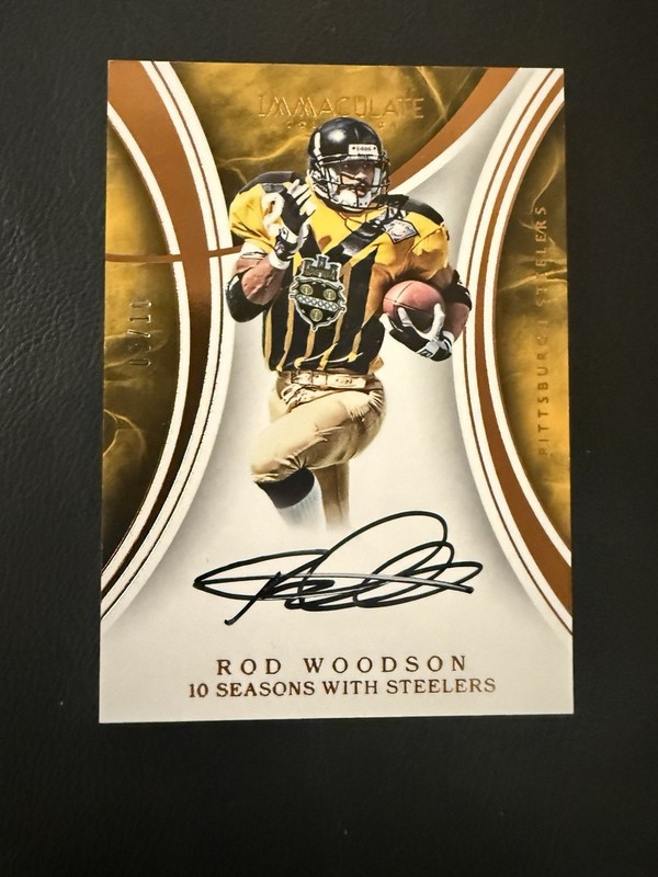 2016 Immaculate Seasons /10 Auto Rod Woodson Steelers OCA