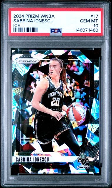 SABRINA IONESCU 2024 PANINI PRIZM WNBA SILVER ICE PRIZM #17 PSA 10 GEM MINT