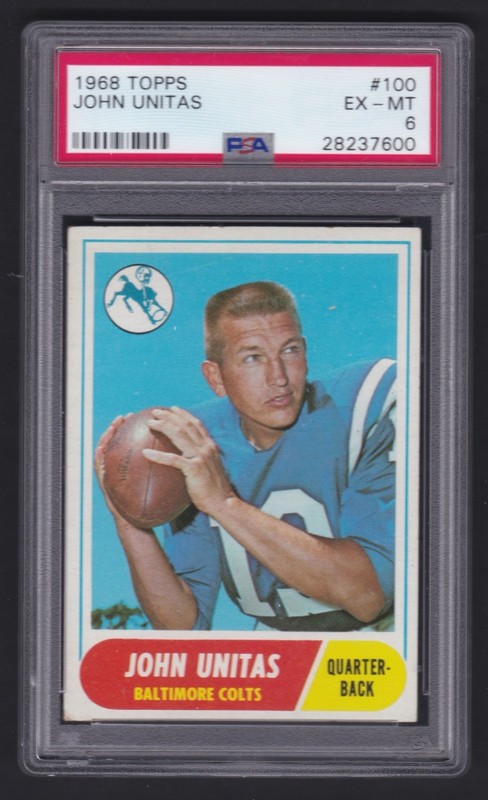 1968 Topps - Johnny Unitas #100 PSA 6 EX-MT