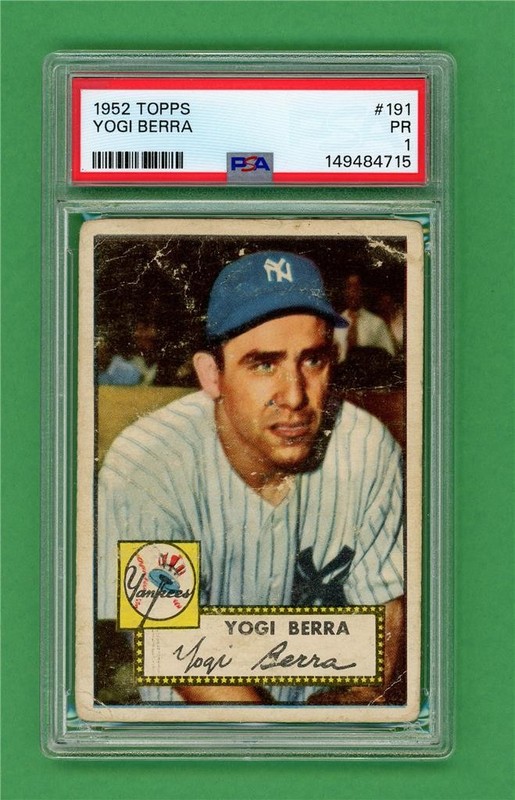 1952 Topps #191 Yogi Berra * CENTERED * PSA PR 1* New York Yankees baseball card