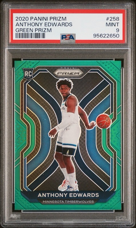 2020-21 Panini Prizm - Anthony Edwards #258 Green Prizm (RC)