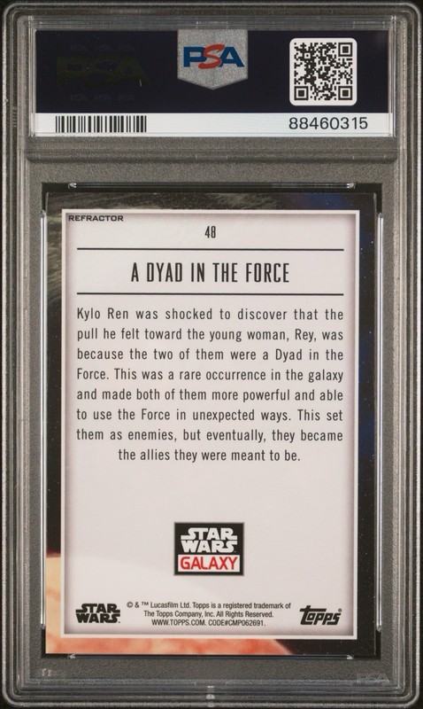 2023 TOPPS CHROME STAR WARS GALAXY #48 A DYAD IN THE FORCE REFRACTOR PSA 10 view 2