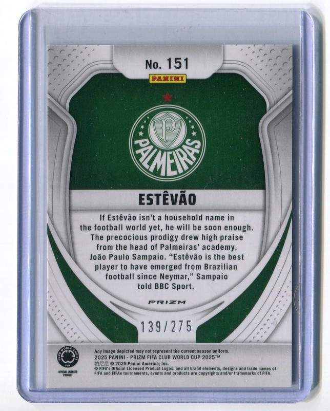 2025 Panini Prizm FIFA World Cup Estevao Blue Pulsar /275 #151 view 2
