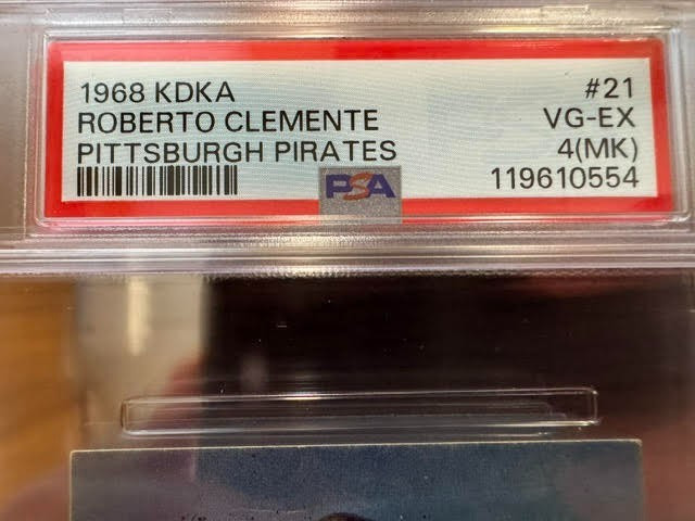 Roberto Clemente 1968 KDKA Pittsburgh Pirates #21 Pittsburgh Pirates PSA 4 (MK) view 2