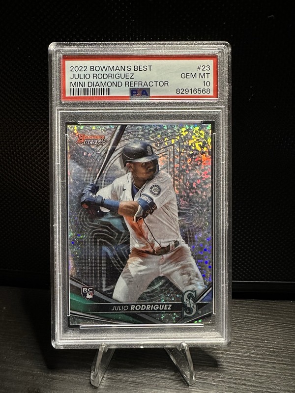 2022 Bowman's Best - Julio Rodriguez #23 Mini-Diamond Refractor /299 (RC) PSA 10