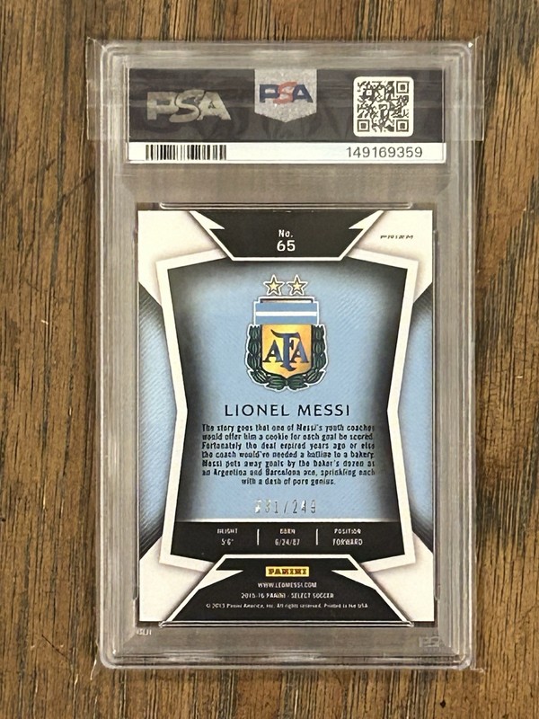 2015-16 Panini Select - Lionel Messi #65 Camo Prizm /249 PSA 8 RARE🔥 view 2