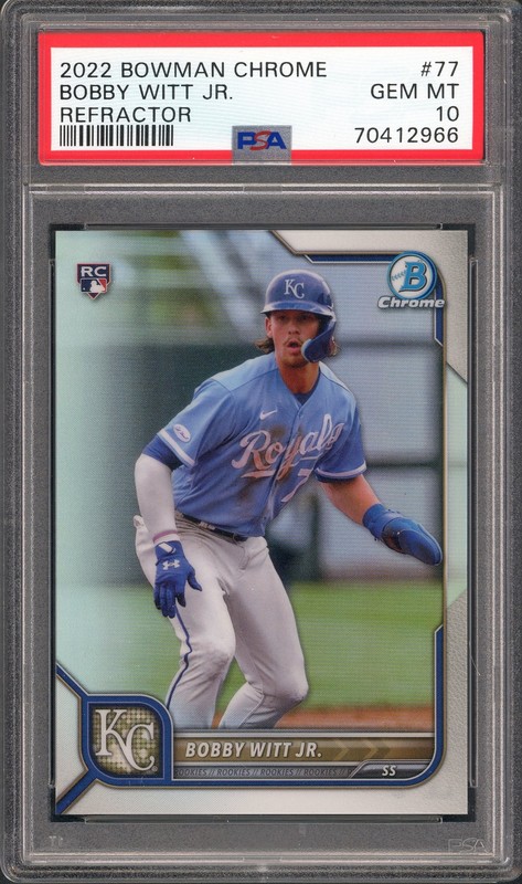 Bobby Witt Jr. - 2022 Bowman Chrome Refractor /499 PSA 10