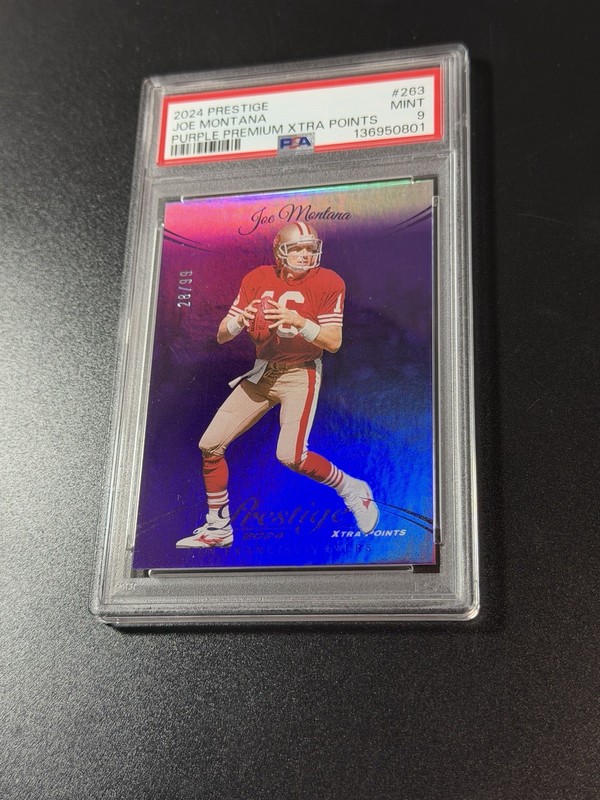 Joe Montana **PREMIUM PURPLE PRESTIGE** PSA9 MINT GRADE! /99 RARE POP 1 🔥