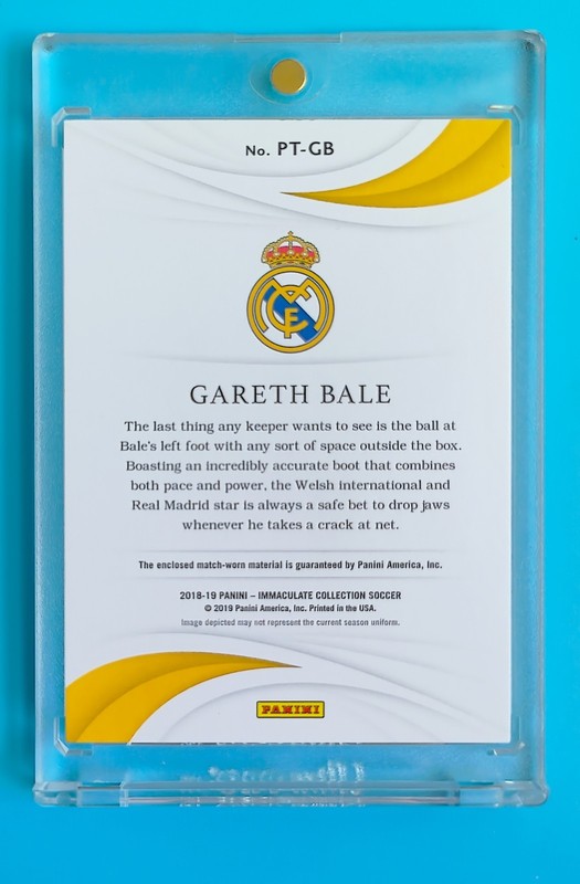 2018-19 Immaculate Real Madrid Gareth Bale Triple Match-worn Patch 36/45 view 2