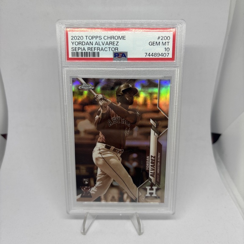 2020 Topps Chrome YORDAN ALVAREZ Sepia Refractor RC PSA 10 GEM MINT #200 Rookie