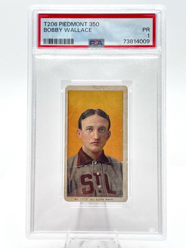 T206 Piedmont Cigarette 350 Bobby Wallace Baseball Card PSA 1 PR