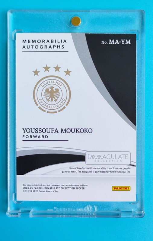 2024-25 Immaculate Germany Moukoko Memorabilia Patch Auto 1/1 view 2