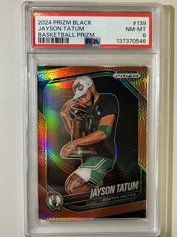 2024 Panini Prizm Black Jayson Tatum Basketball Prizm /225 #139 PSA 8 - Rare SSP