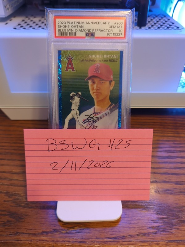 Shohei Ohtani RARE BLUE DIAMOND REFRACTOR /199 SSP TOPPS CHROME NON AUTO PSA 10
