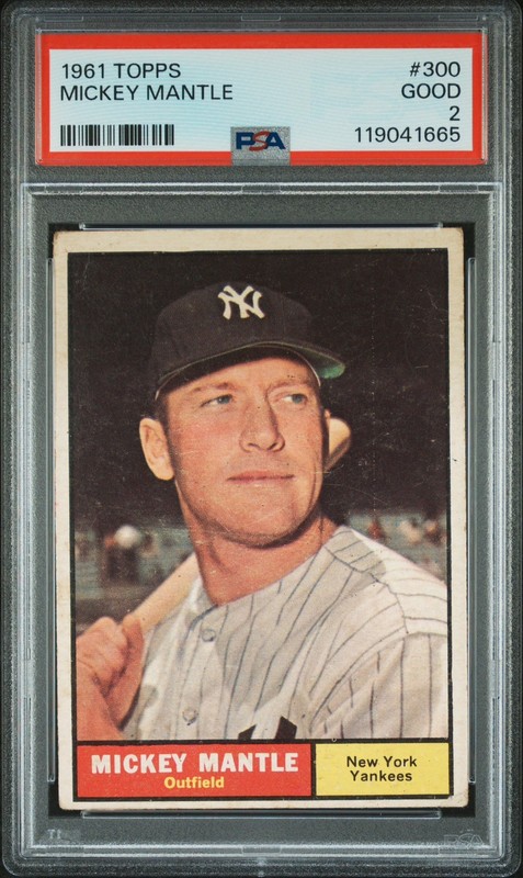 1961 Topps Mickey Mantle #300 PSA 2 Good New York Yankees HOF Vintage Card