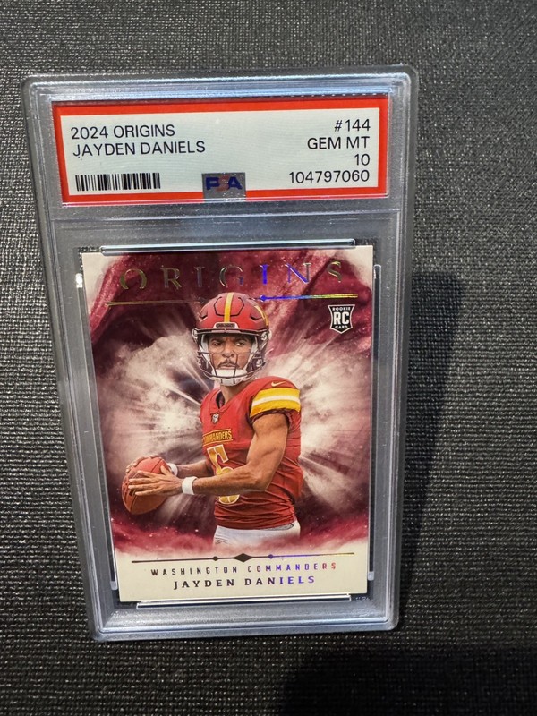 2024 PANINI ORIGINS JAYDEN DANIELS #144 PSA 10 - (Thick card vert tough grade!!)