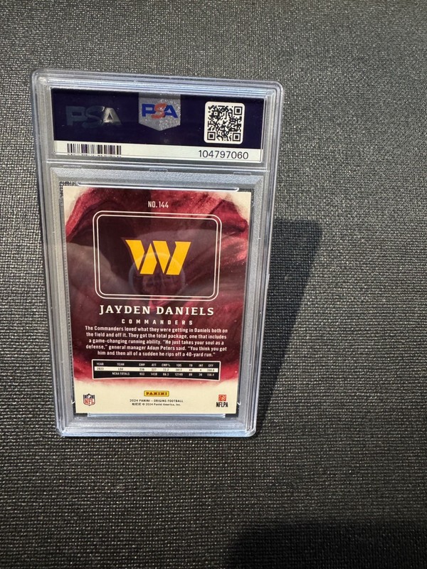 2024 PANINI ORIGINS JAYDEN DANIELS #144 PSA 10 - (Thick card vert tough grade!!) view 2
