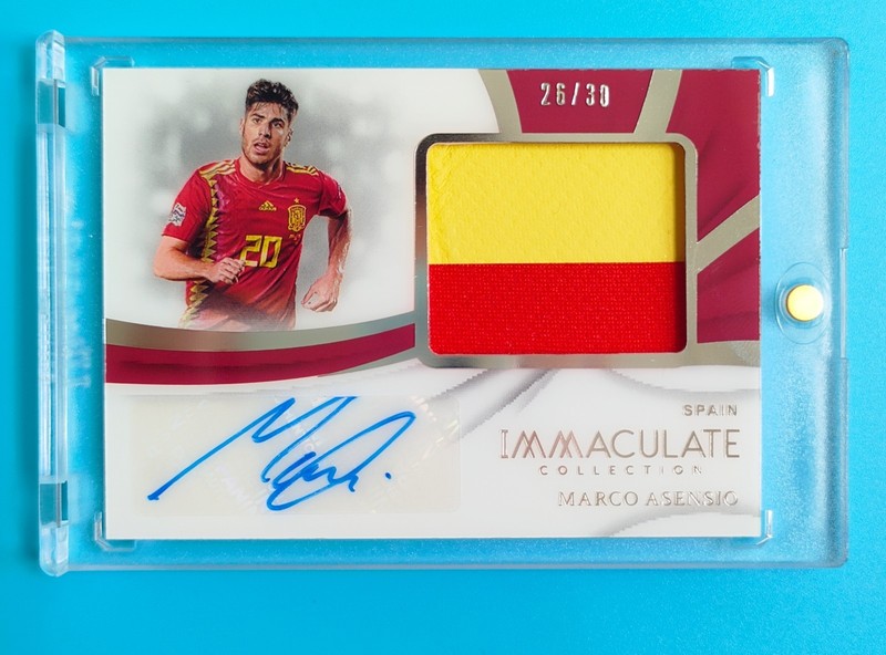 2018-19 Panini Immaculate Spain Marco Asensio Match-worn Patch Auto 21/30