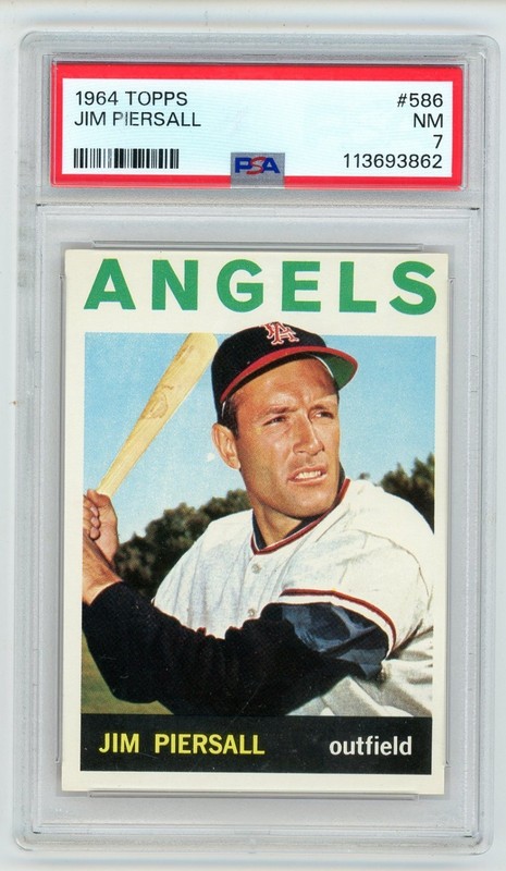 Vintage 1964 Topps High # Jim Piersall #586 Los Angeles Angels PSA 7 "Free Ship"