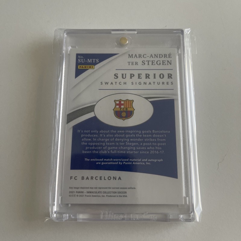 2021 Immaculate Marc-Andre ter Stegen Superior Matchworn Patch Auto #/49 view 2