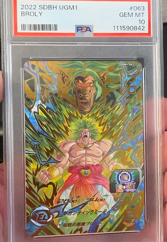 2022 SDBH UGM1 Broly #063 PSA 10 Gem Mint Graded Holo Dragon Ball Card