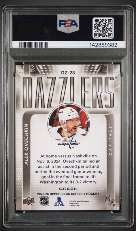 Alex Ovechkin Dazzlers GREEN🔥PSA 9🎉Goal RECORD Year🏆Washington Capitals🔥 view 2