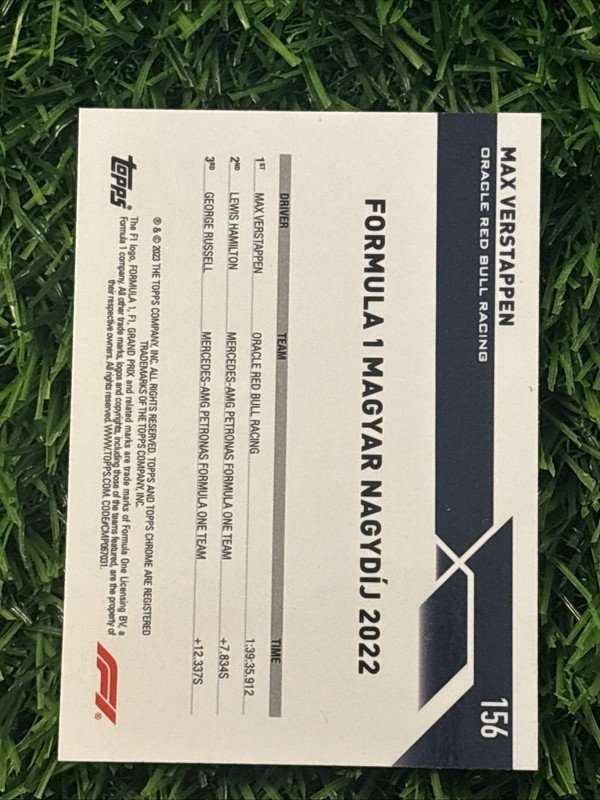 2023 Topps Chrome F1 Formula 1 Sapphire Edition Max Verstappen Red Bull #156 view 2